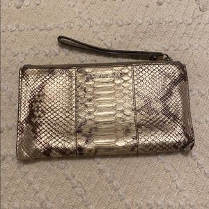 Michael Kors snakeskin wristlet